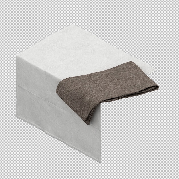 Towels on edge 3D isolated render