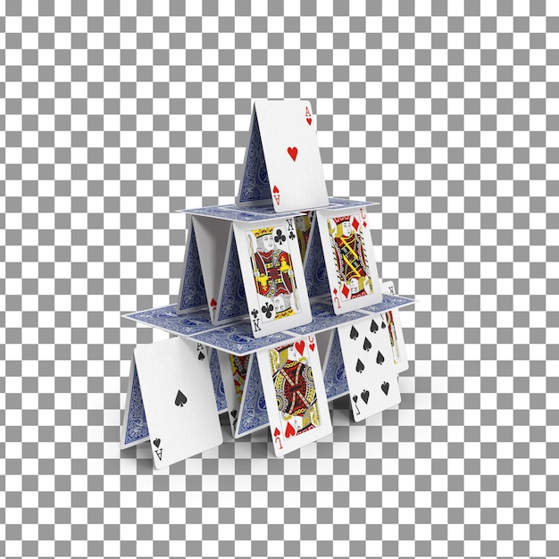 Carte torre su sfondo isolato e trasparente