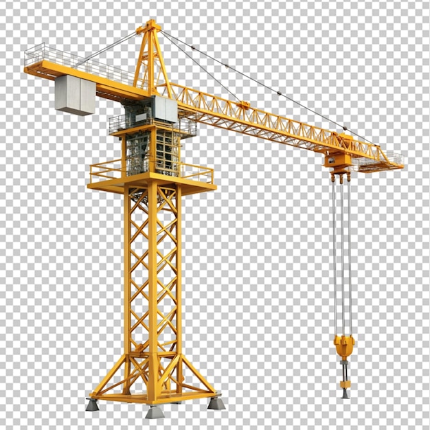 PSD tower crane on transparent background