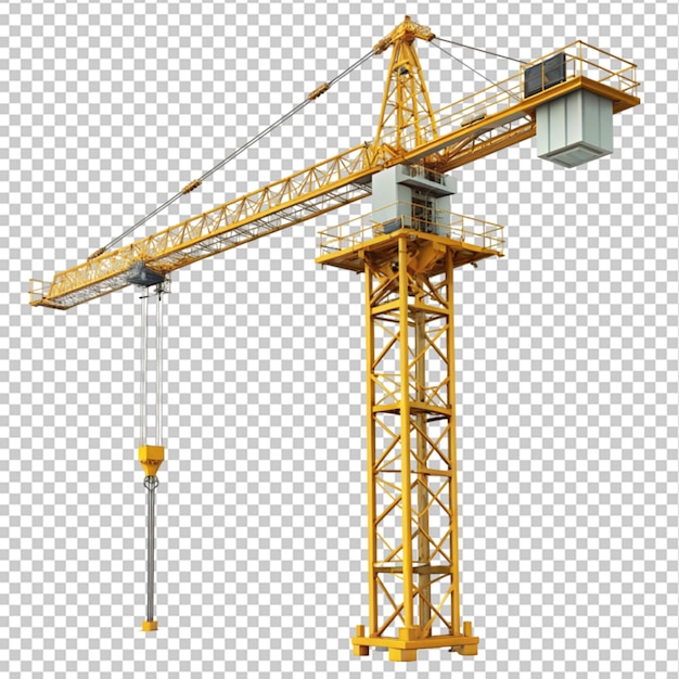 PSD tower crane on transparent background