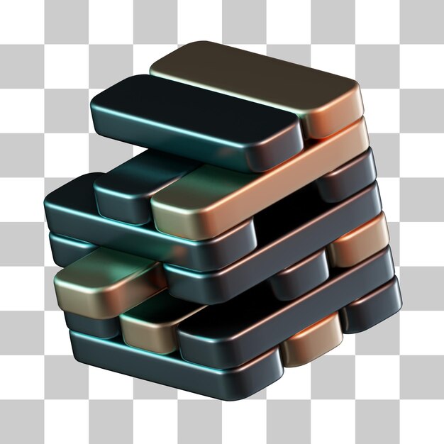 PSD tower tumble 3d icon