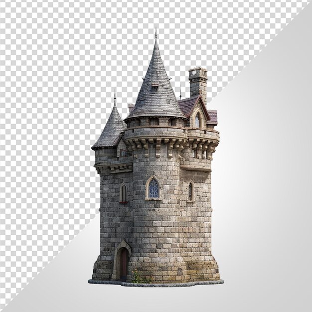 PSD towering castle turret png