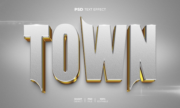 Town 3D editable text effect