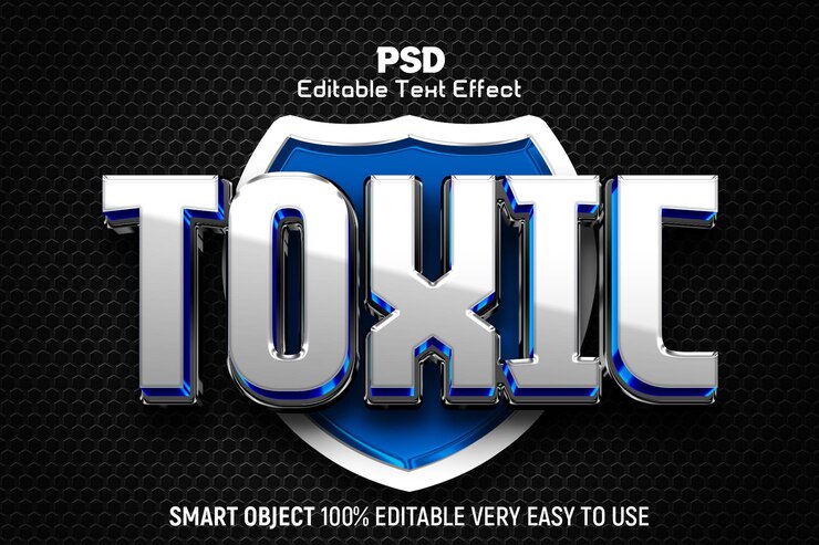 Toxic 3D Editable PSD Text Effect