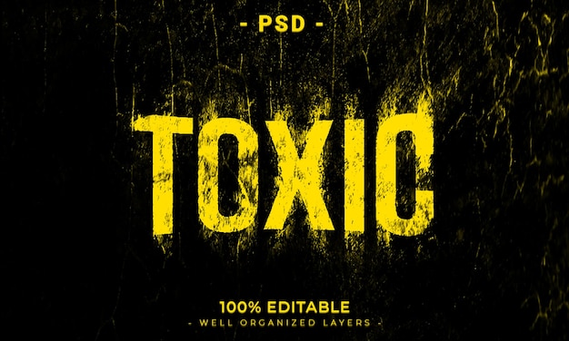 toxic 3d editable text effect style with background