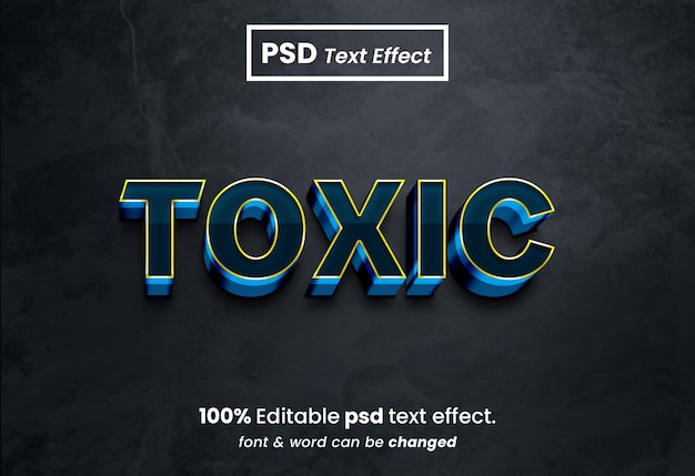 Toxic 3D Editable Text Effect