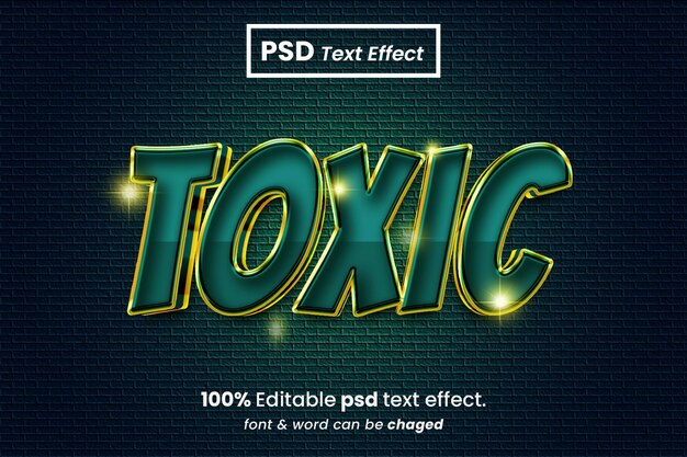 PSD Стиль эффекта токсичного 3d-текста