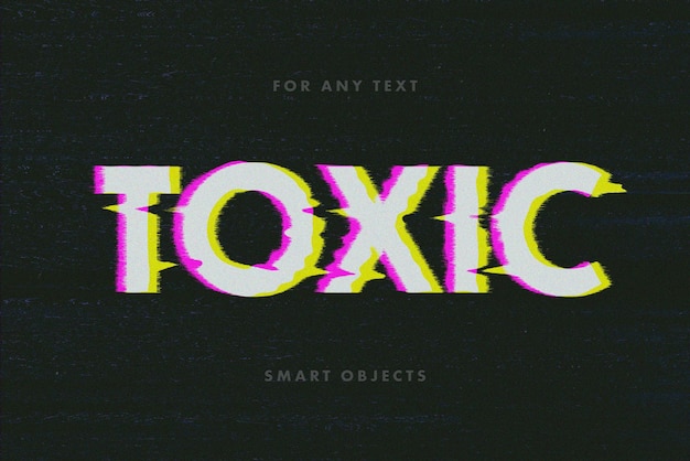 Toxic glitch lettering text effect