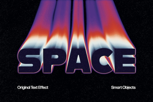 PSD toxic space text effect