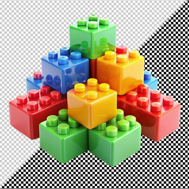 PSD toy blocks on transparent background