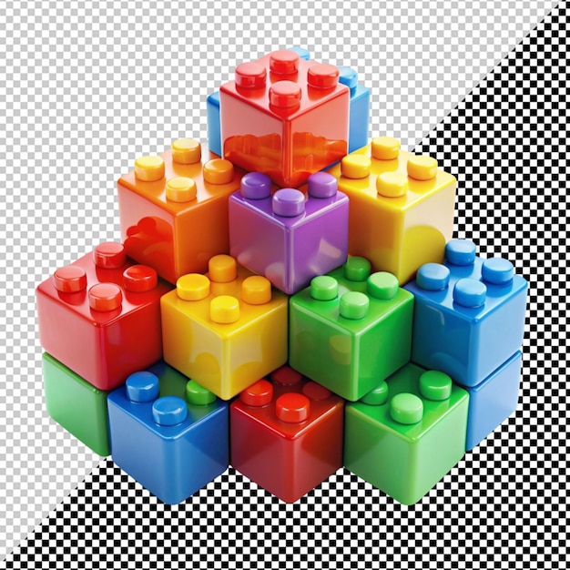 PSD toy blocks on transparent background