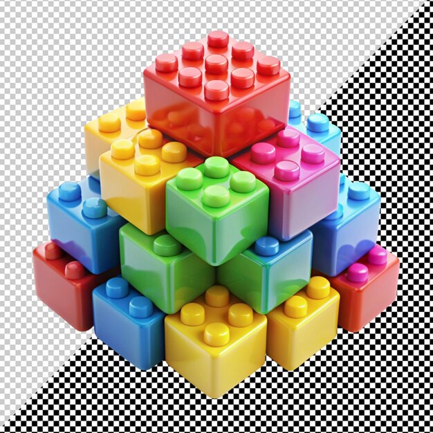 PSD toy blocks on transparent background