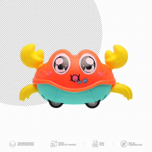 PSD toy crab on a transparent background png