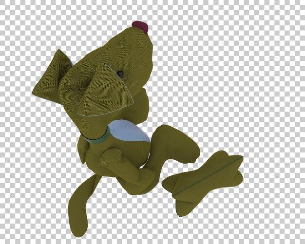 Toy dog isolated on transparent background 3d rendering illustration