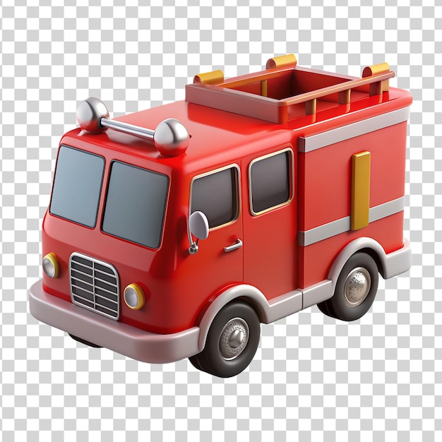 PSD a toy fire truck isolated on transparent background