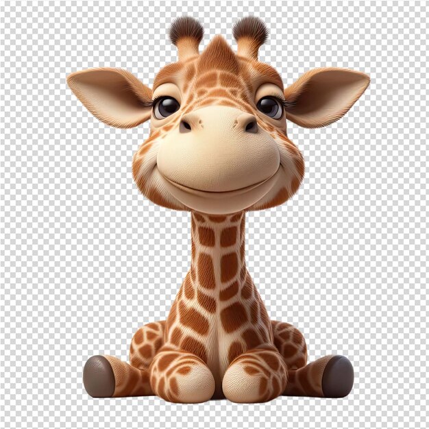 PSD a toy giraffe with a smile on its face