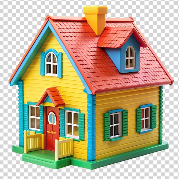 PSD toy house isolated on transparent background