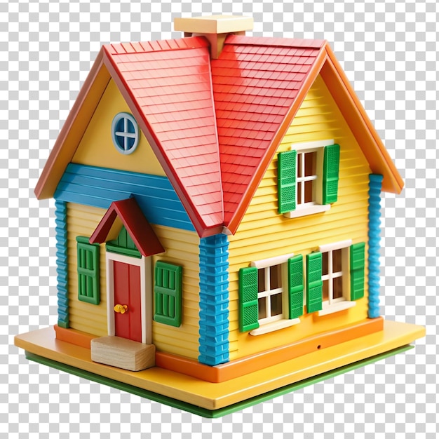 PSD toy house isolated on transparent background