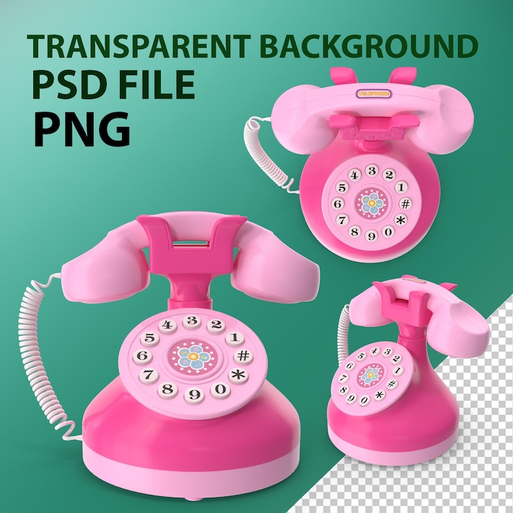 PSD toy phone pink png