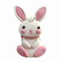 PSD a toy rabbit with pink feet and pink feet