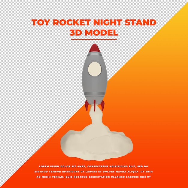 Toy Rocket Night Stand geïsoleerd 3D-model