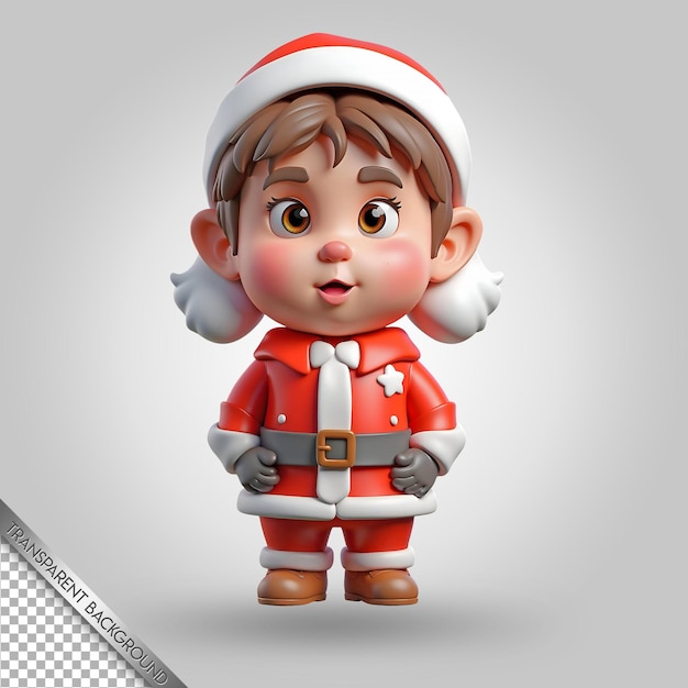 PSD a toy of a santa claus with a santa hat on