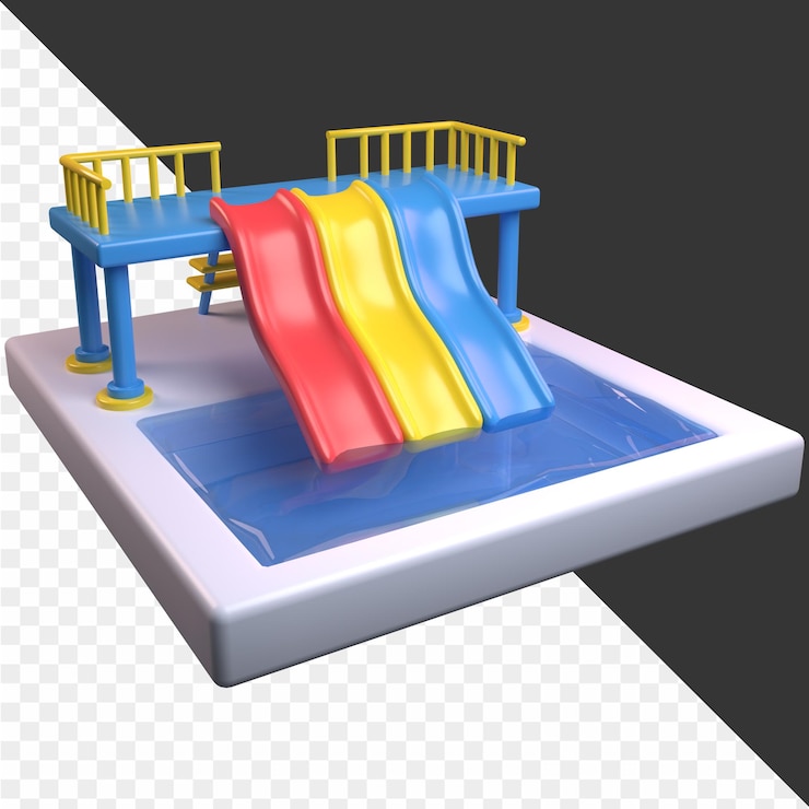 PSD a toy set of slides for children with a slide on the bottom