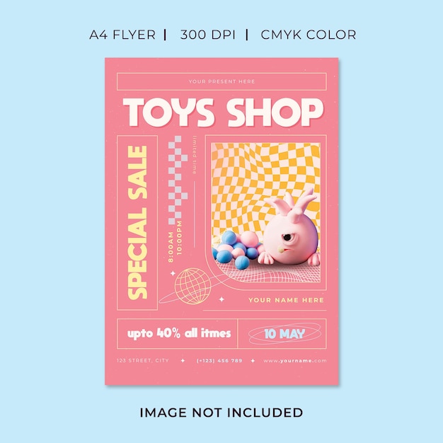 PSD toy shop sale flyer