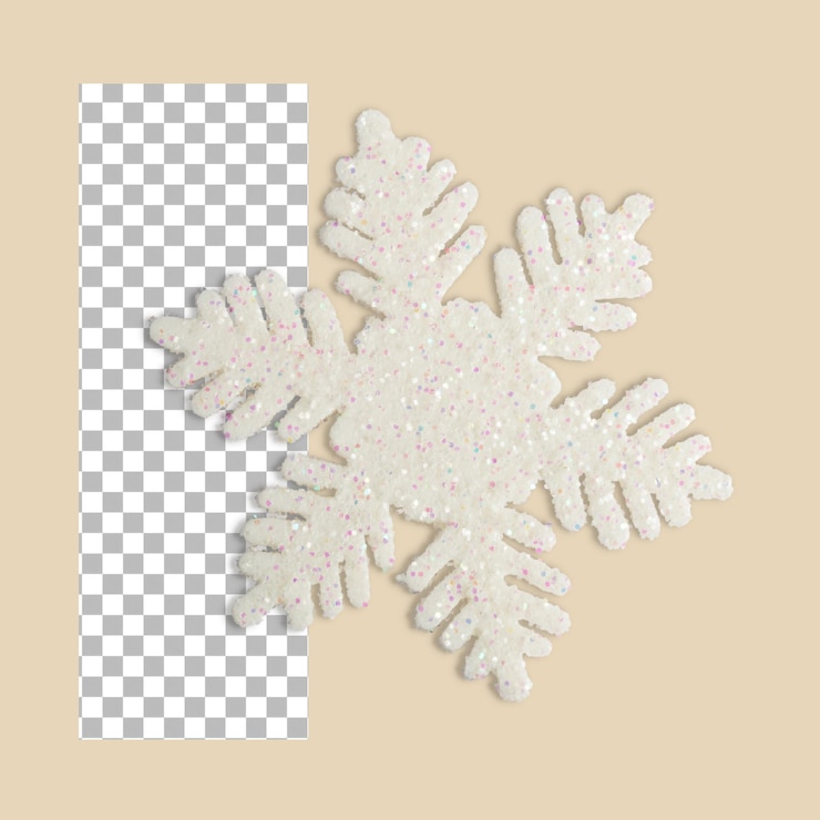 PSD toy snowflake isolated on a transparent background