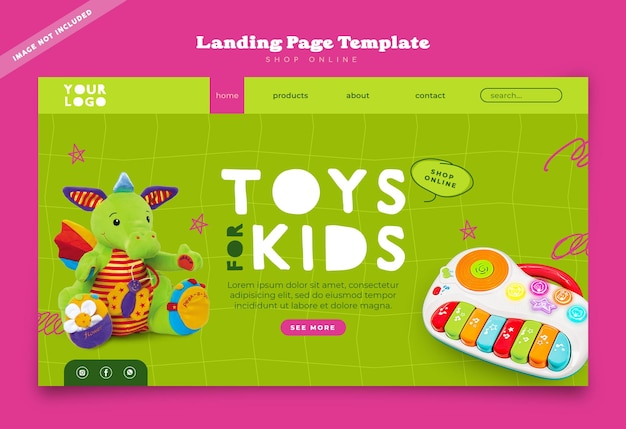 Toy store landing page template