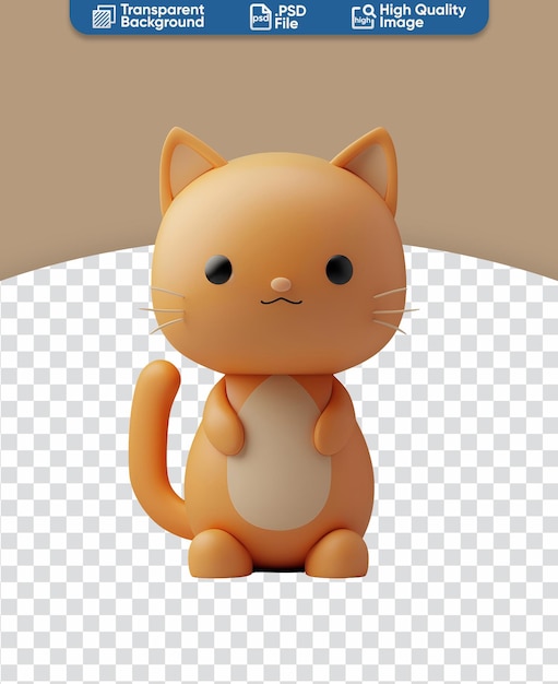 Toy Style Cute 3D Rendered Cartoon Illustratie voor Kinderen Chibi Oranje Kat