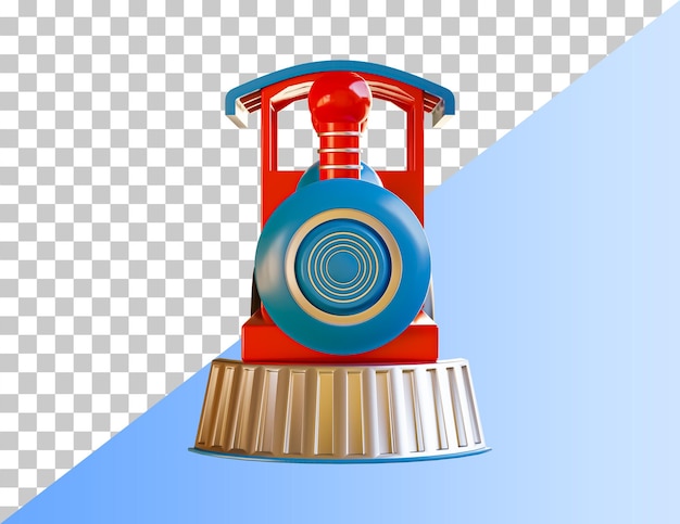 PSD toy train. 3d train icon.