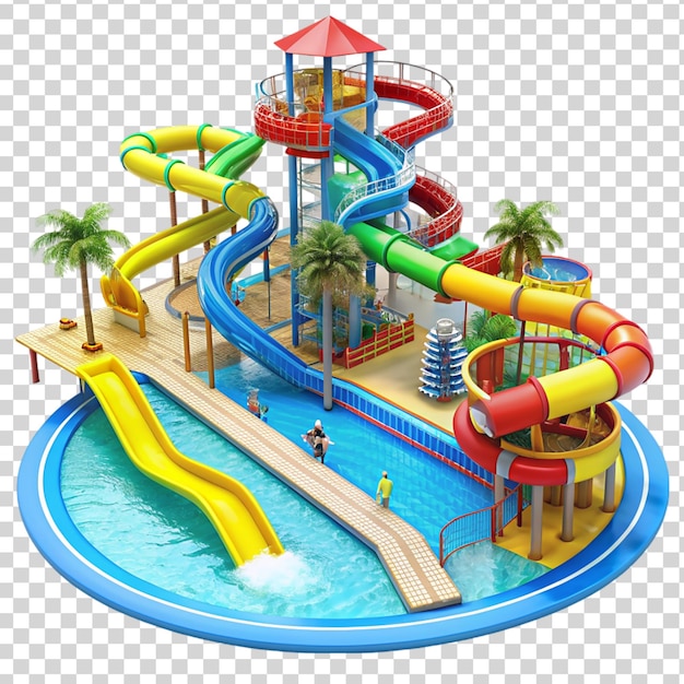 Toy water slide on transparent background