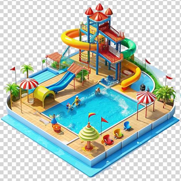 Toy water slide on transparent background