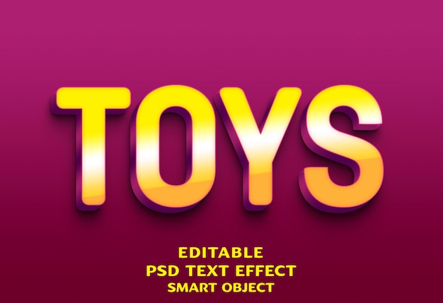 Toys 3d text effect design