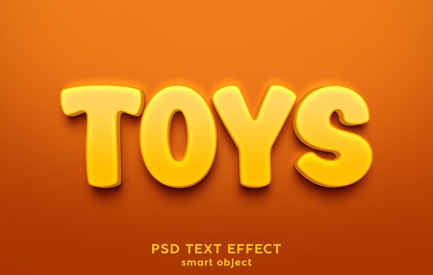 Toys psd text effect design 3d editable