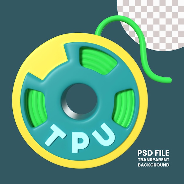 Tpu filament spool 3d illustration icon