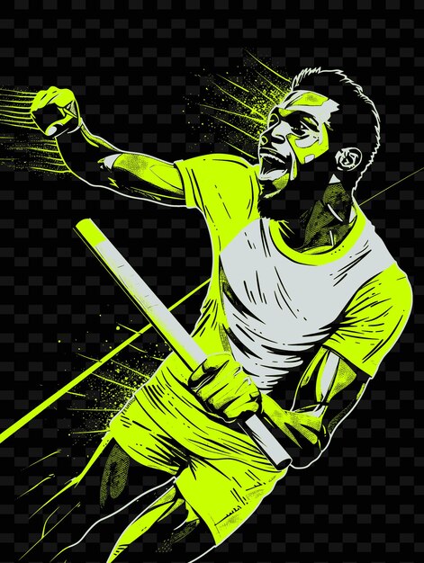 PSD track athlete holding relay baton with victorious finish li illustration flat 2d sport backgroundn