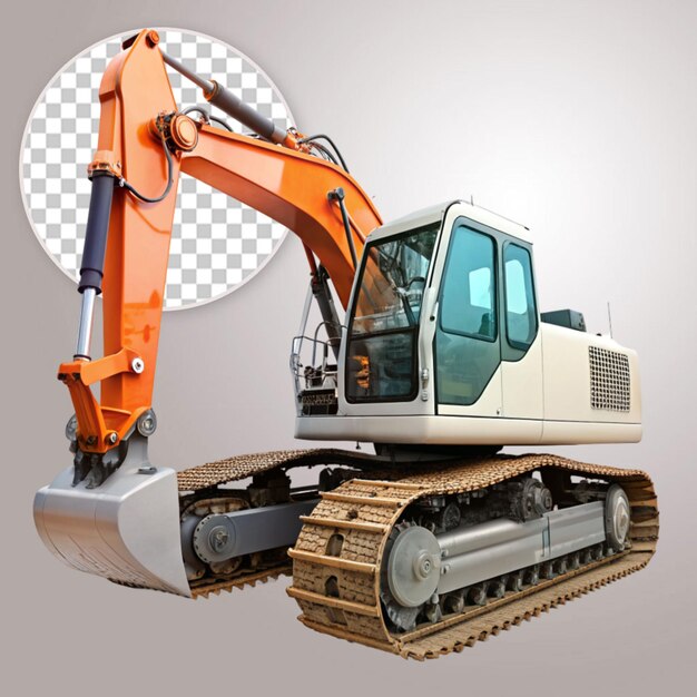 Track excavator png isolated on transparent background