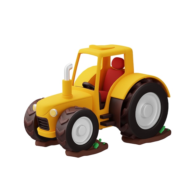 PSD tractor 3d icon farmy