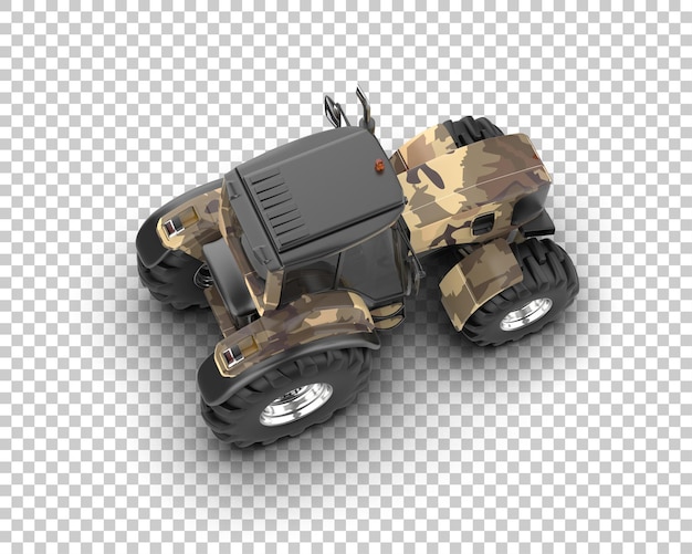 トラクターが背景に隔離された 3D レンダリングイラスト