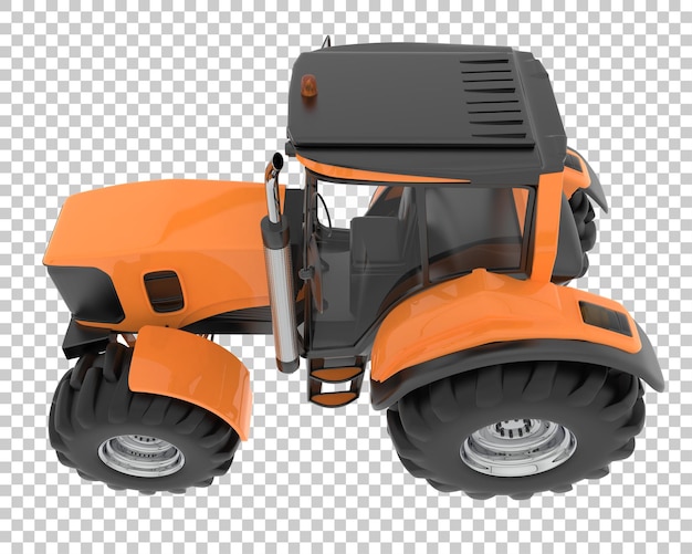 Tractor on transparent background 3d rendering illustration