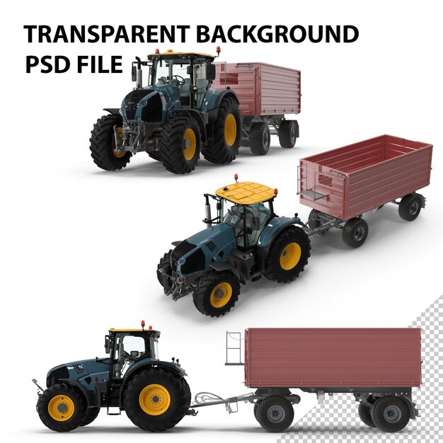 PSD tractor with dump trailer new png