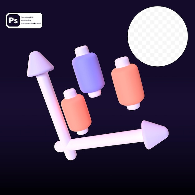 Trade Graph in render for graphic asset web presentation or other