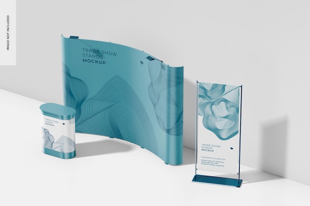 PSD trade show display mockup perspective