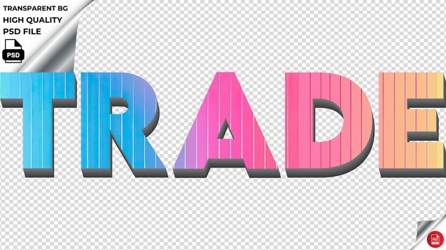 PSD trade typography rainbow colorful text texture psd transparent