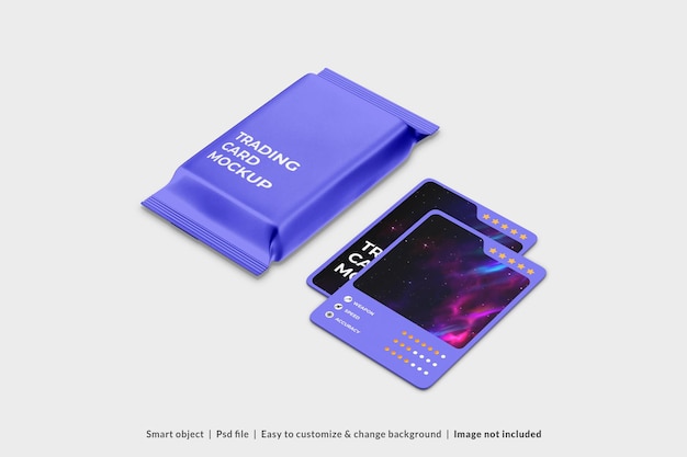 PSD trading card packaging mockuo