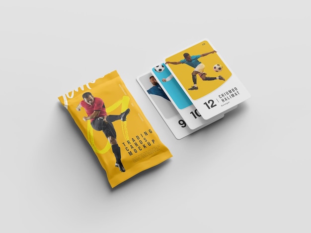 PSD trading cards mockup