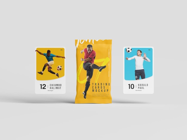 PSD trading cards mockup