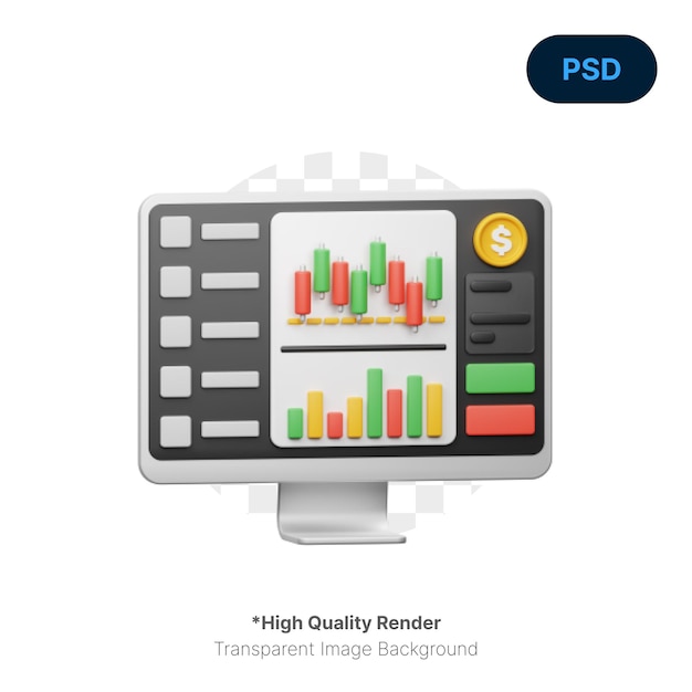 PSD trading web 3d icon premium psd